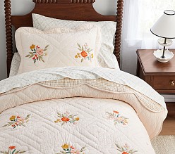 Chris Loves Julia Reversible Floral Embroidered Quilt & Shams